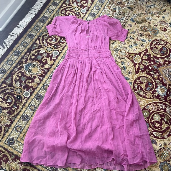 Rebecca Taylor Short Sleeve Pleated Dress - Picture 5 of 13